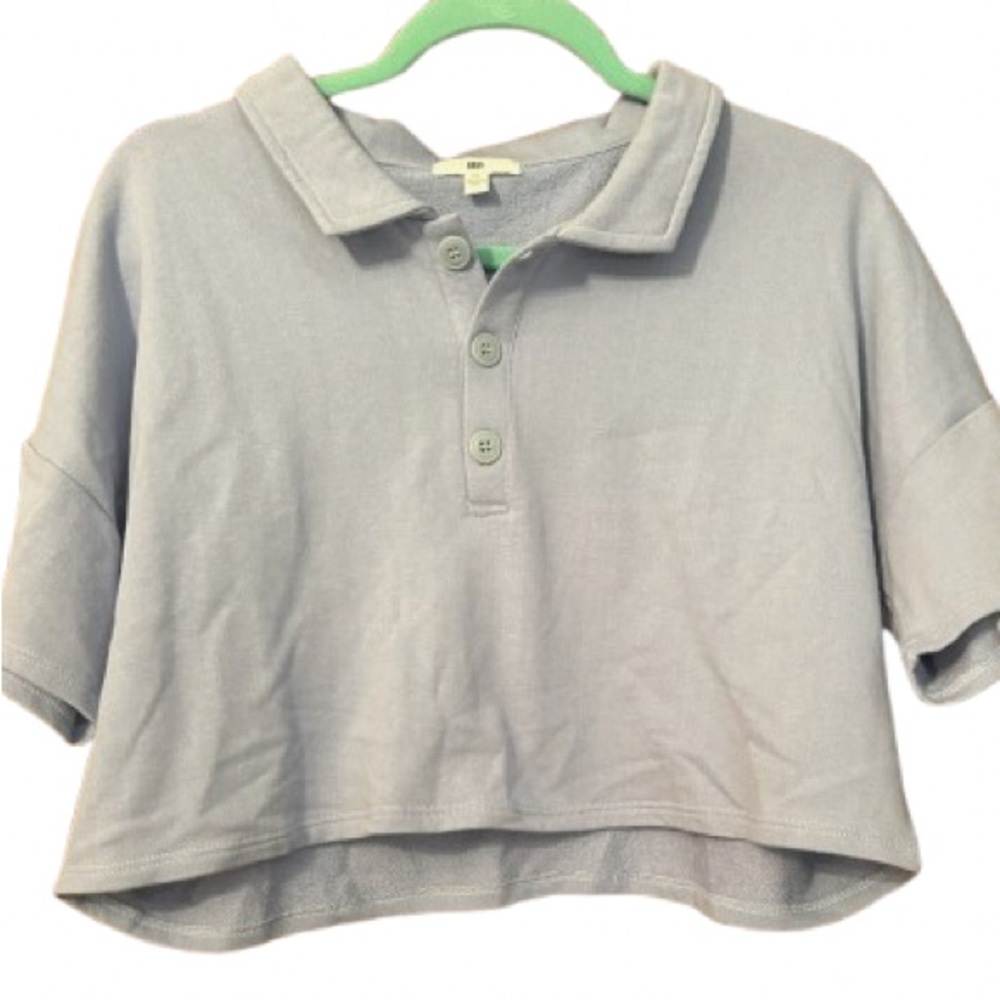 BP Light Blue Cropped Polo Shirt Relaxed Fit